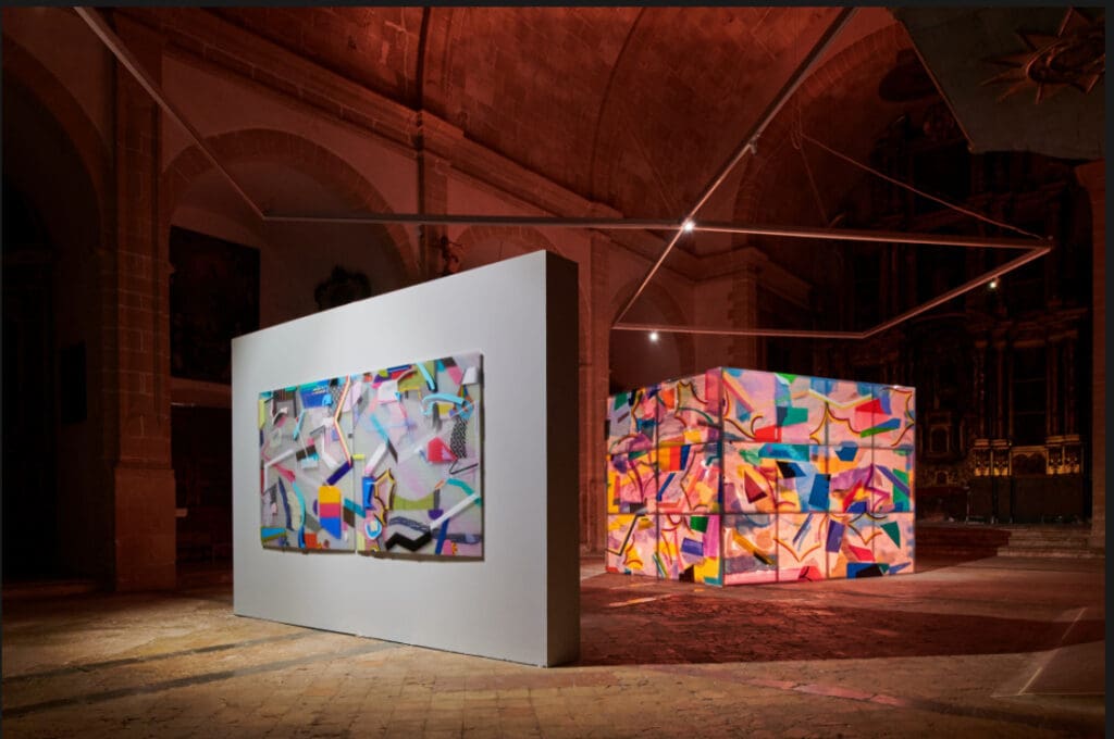 An installation view of the "Danny Rolph: Tercet" exhibition at the Museu de Pollença in Mallorca, Spain. The exhibit, curated by Mercedes Estarellas, appeared in a converted 16th century convent which is now a museum. (Courtesy Danny Rolph and Kaplan Projects)