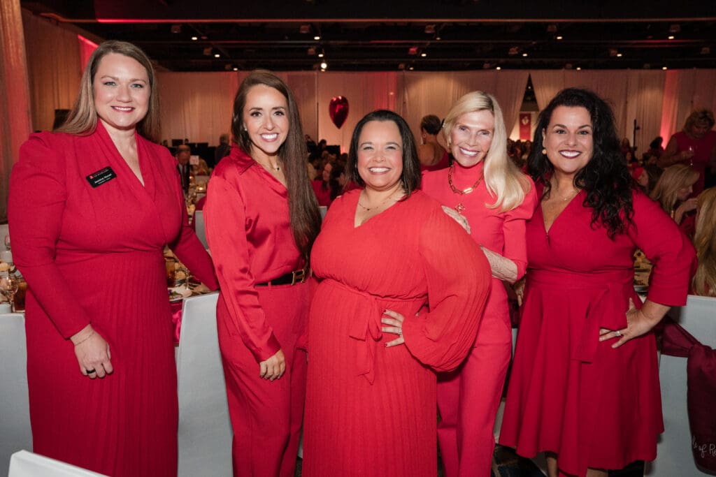 Jessica Huxel, Rachel Goodlad, Rikki Speck, Dr. Ann Snyder and Shannon Regan attend the Go Red for Women Luncheon.