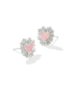 Dolly Parton x Kendra Scott Ari Heart Silver Stud Earrings, $85.