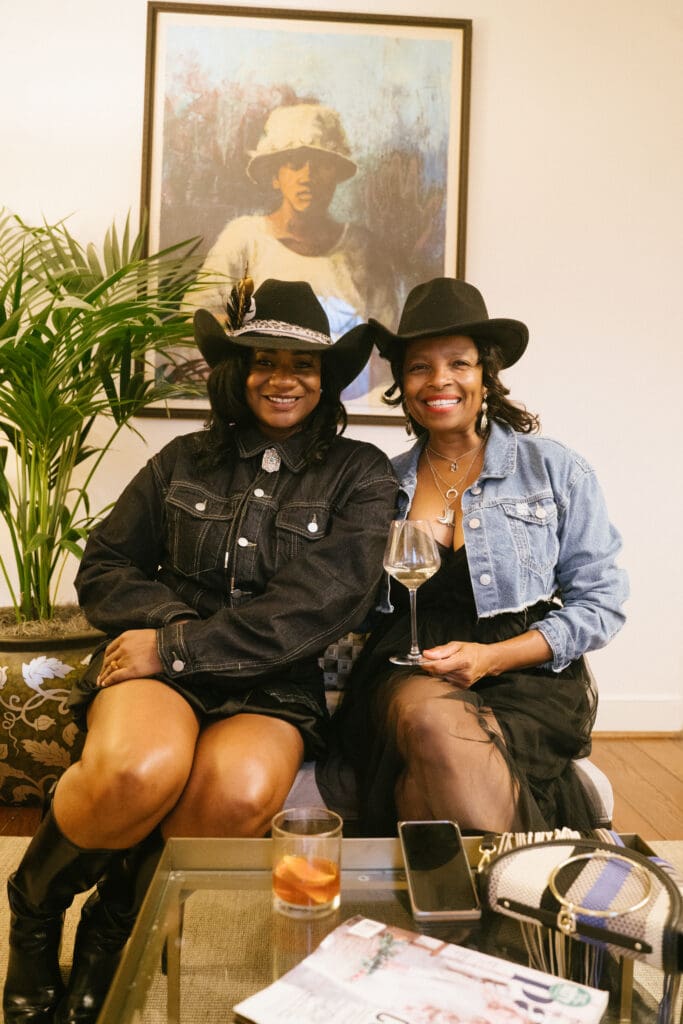 Monica Jones and guest at Sips & Saddles: Supperclub Dinner at Hotel King Henry (Photo by NYC High Photography)