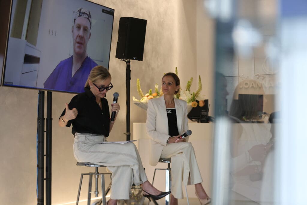 Joanna Czech hosted an intimate group of top clients at her Dallas studio for a panel lecture alongside LYMA's founder, Lucy Goff, as well as LYMA's Director of Aesthetics, Dr. Graeme Glass. (Photo by LYMA)