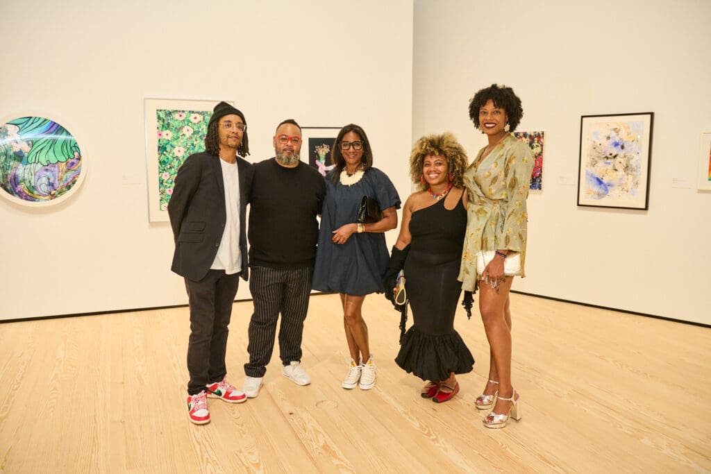 Phillip Pyle II, Robert Pruitt, Ebony McFarland, Alexis Pye, DaLyah Jones at CAMH Party (Photo by Charlie Ewing)