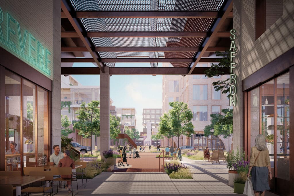 Westside Village emphasizes walkability and layered public space, part of a broader plan to reconnect people through thoughtful urban design. (Courtesy)