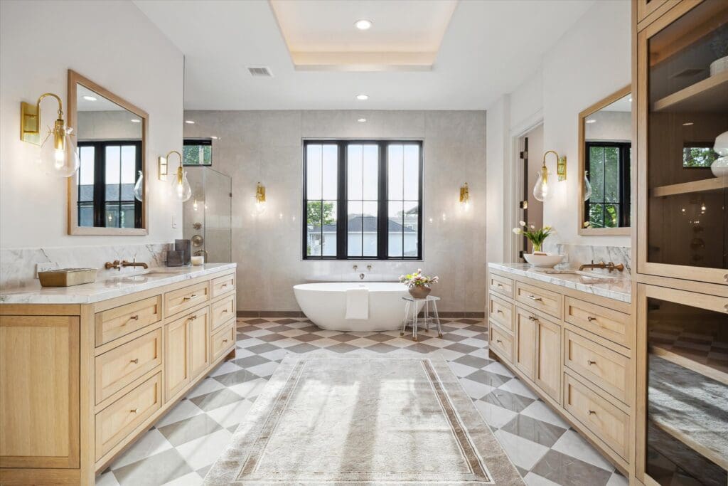 The spacious primary bath at 702 E. 19th Street (Photo by TK Images)