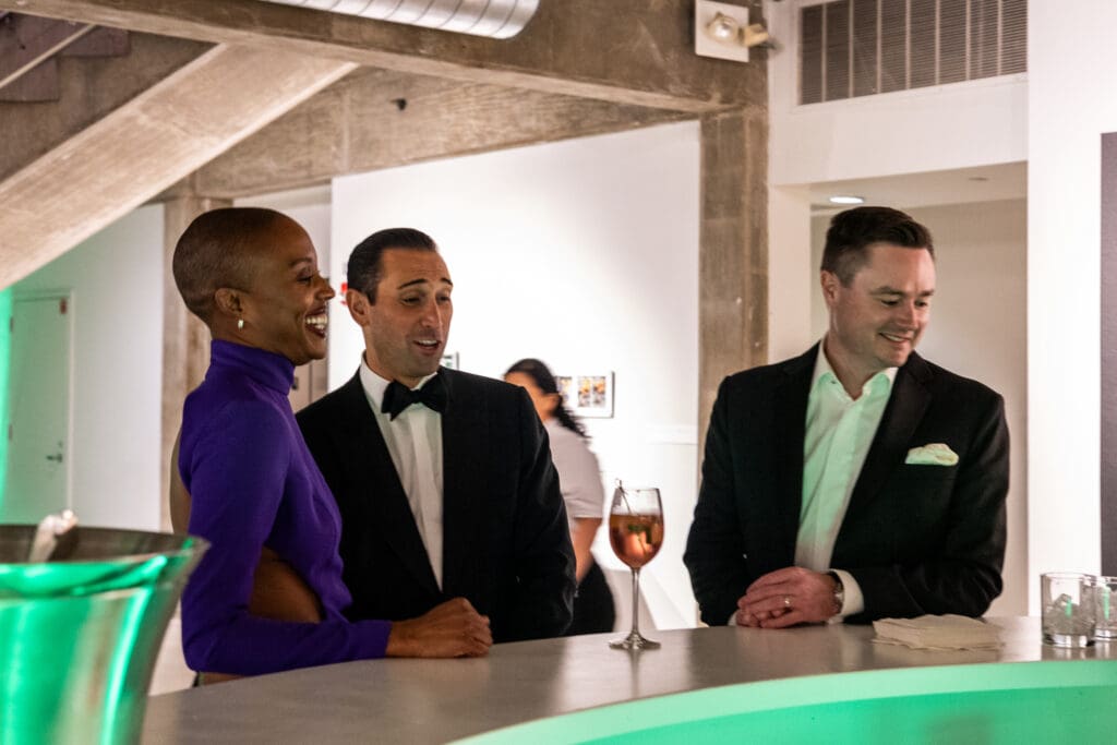 Alecia Harris, Jeremy Frank, Justin Smith at CAMH Party (Photo by Emily Jaschke)