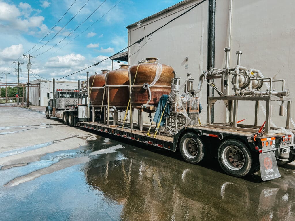 New copper pots arrived at the distillery recently. 