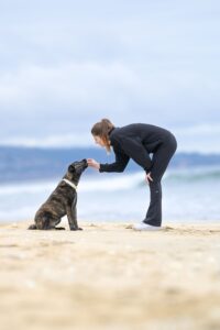 Blayne Fertitta and Navi at the Beach