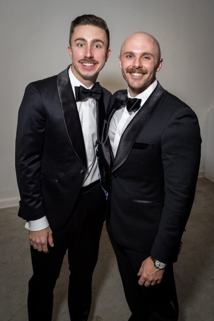 Co-chair Tyler Hough, Jake Riley at Art League Houston 2025 Montrose Art Party "MARTY" (Photo by Alex Barber)