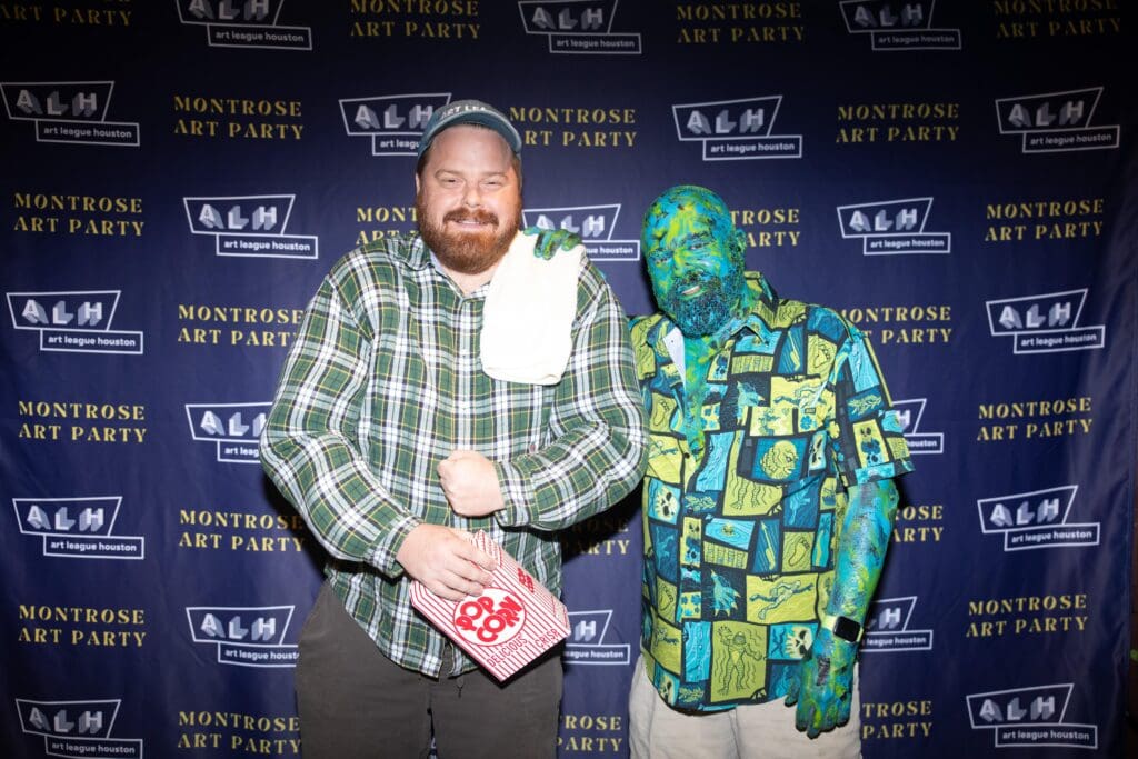 Doug Welsh & Mitch Pengra at Art League Houston 2025 Montrose Art Party "MARTY" (Photo by Alex Barber)