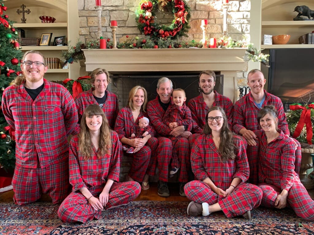 The John & Janet Carrig family Christmas photo from 2018.