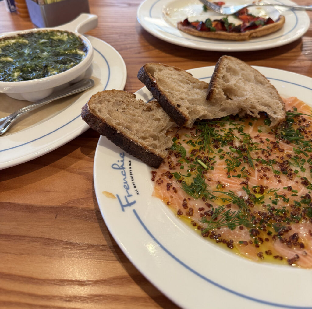 We loved the Provençale tomato tart, salmon carpaccio, and escargots as appetizers. (Photo by Melissa Smrekar)