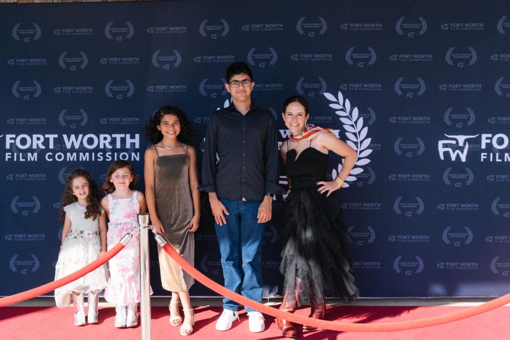 Sara Nimeh (right) joined actors AJ Lister and Langston Sardella for a photo ahead of Sunday's event. (Photo by Fort Worth Film Commission)