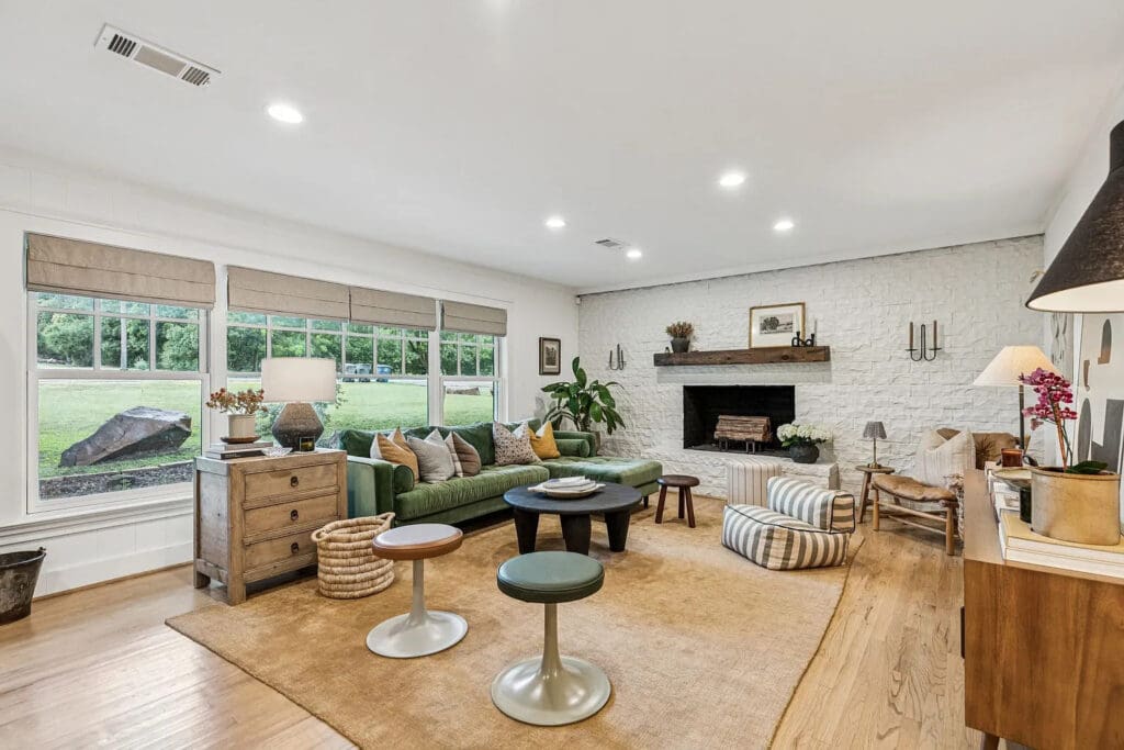 Living room features gleaming hardwood floors. (Photo courtesy of Laura Lee Crivello)