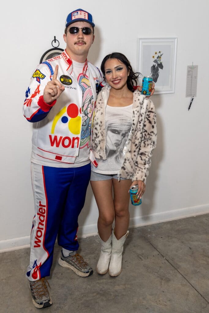Mathis Walker, Mia de los Reyes at Art League Houston 2025 Montrose Art Party "MARTY" (Photo by Alex Barber)