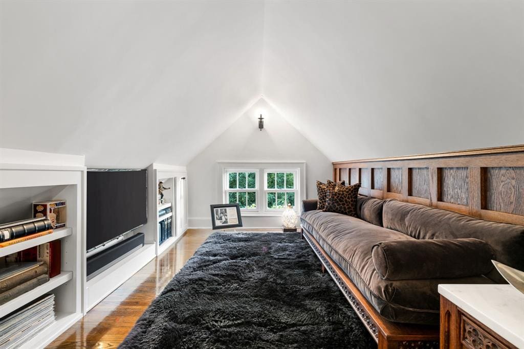 The primary also features a theatrical speakeasy and cozy media room, making it hard to believe that a master this luxurious fits into a 2,791-square-foot house. (Photo by Allie Beth Allman & Associates)