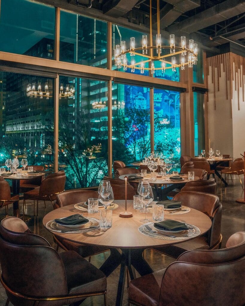 Whether you dine in the dark or at lunchtime, Polanco's large windows bring in a gorgeous city view. (Courtesy)