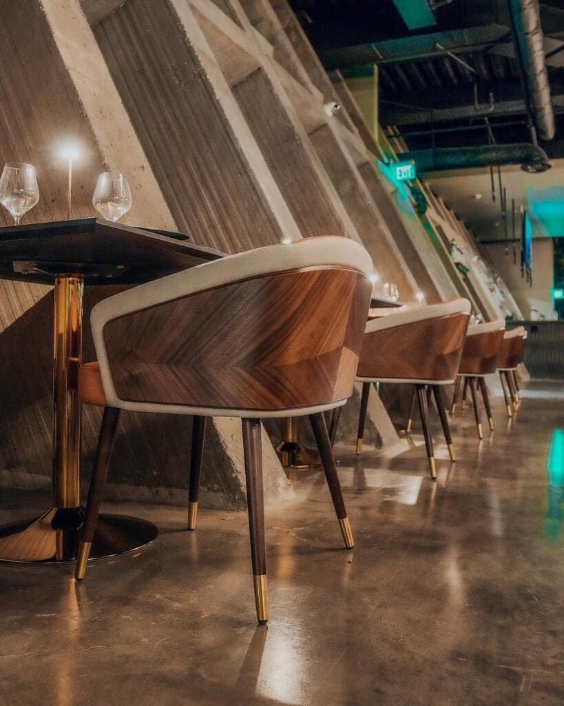 Smaller seating sections are placed in between aesthetic concrete walls. (Courtesy)