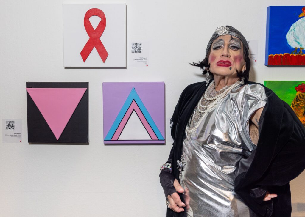 Rick Nugent at Art League Houston 2025 Montrose Art Party "MARTY" (Photo by Alex Barber)