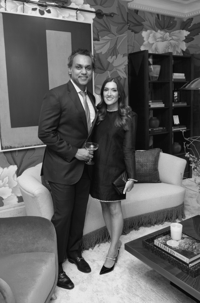 Vipin & Andrea Nambiar at Kips Bay Decorator Show House Dallas opening in 2024