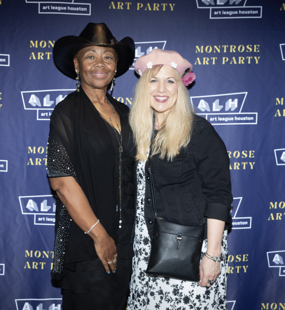 Derinda Cay, Lisa Marie Smith at Art League Houston 2025 Montrose Art Party "MARTY" (Photo by Alex Barber)
