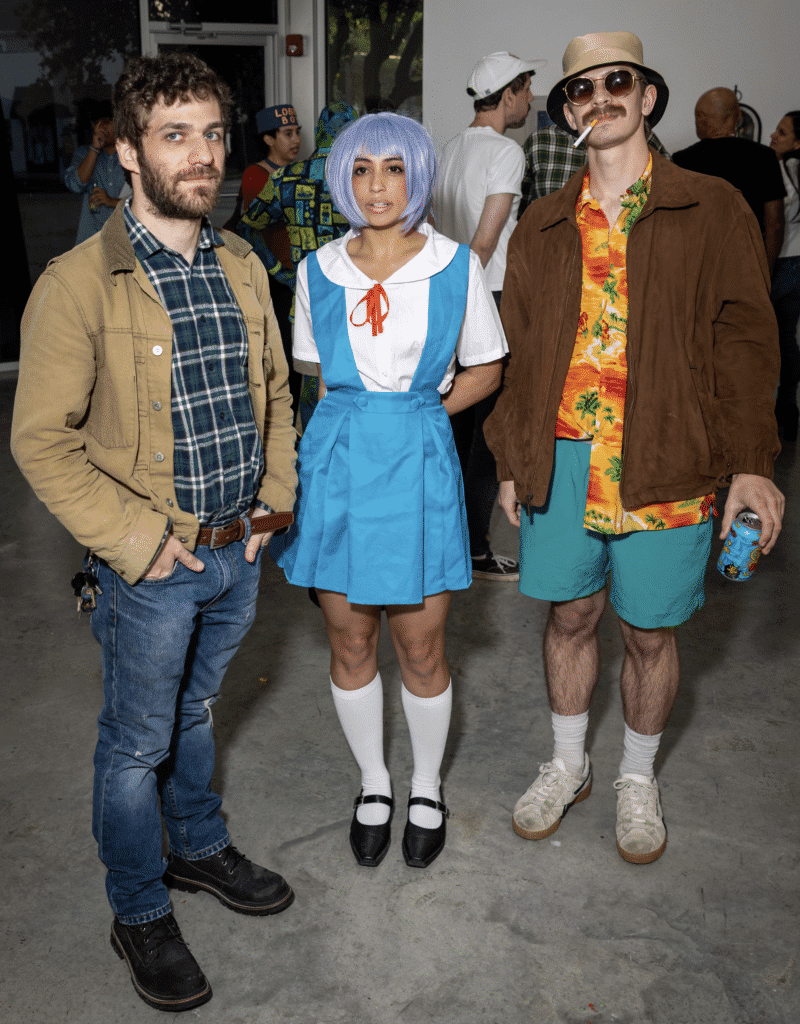 Taylor Knapps, Evan Angelique Coleman, Trent Teinert at Art League Houston 2025 Montrose Art Party "MARTY" (Photo by Alex Barber)