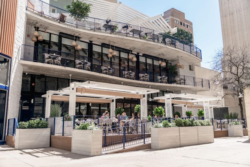 The Hampton Social boasts four floors, including a rooftop. (Photo by Devin Woodson)