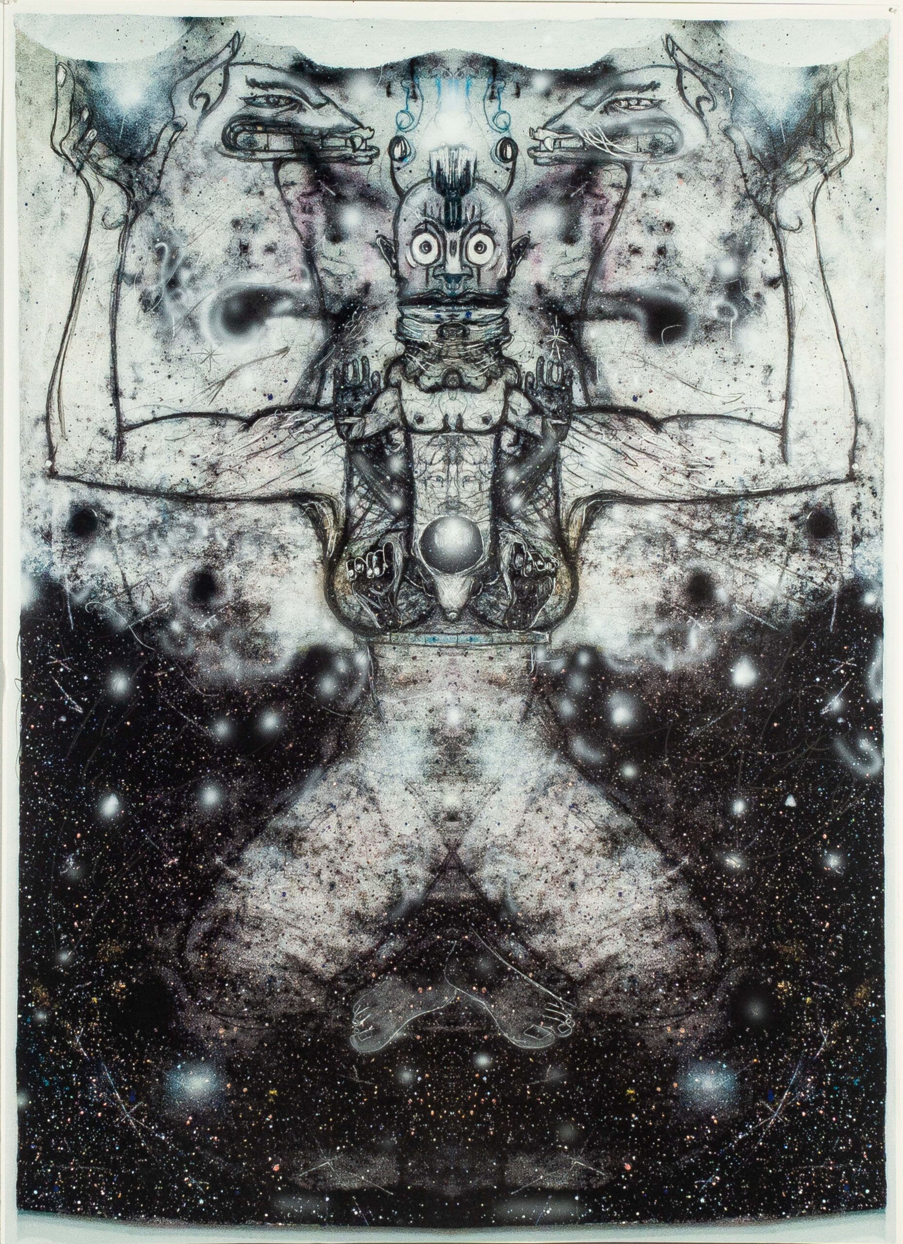 050 COLECTOR_ANGELBERT METOYER “Revistation” Charcoal, wax pencils, and sandpaper on printed paper 48”x 72” 2025-min