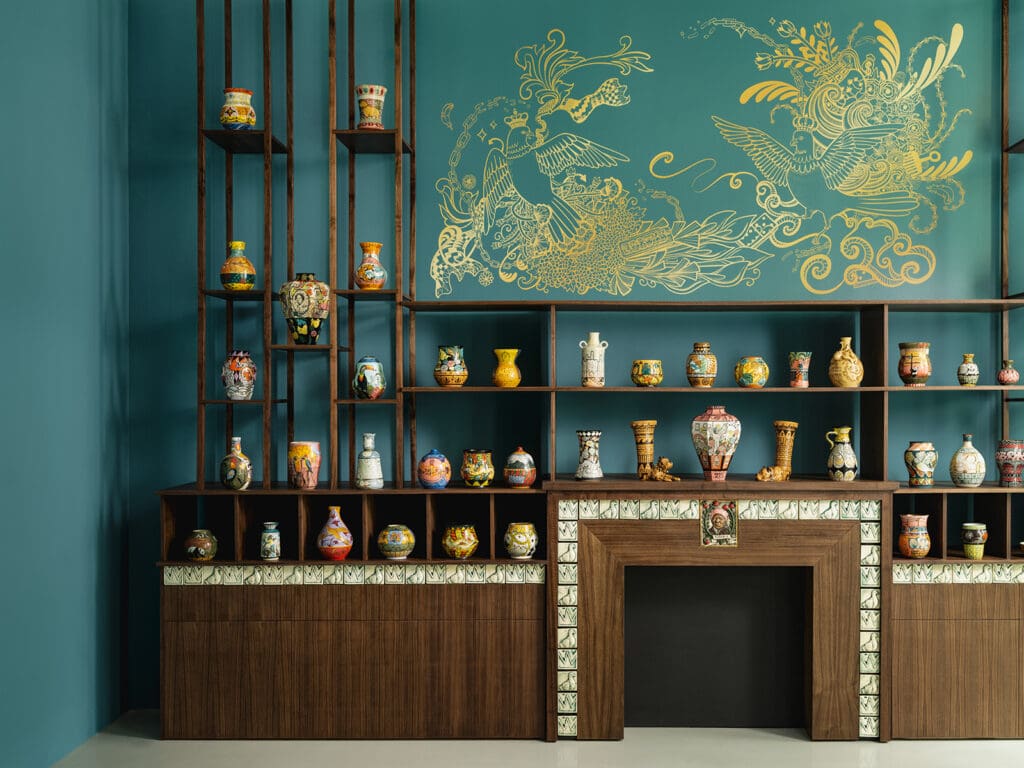 Roberto Lugo's "Pigeon Crib" at Houston Center for Contemporary Craft