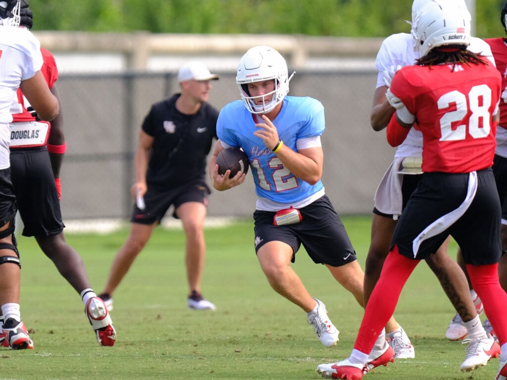 University of Houston true freshman quarterback Austin Carlisle brings plenty of speed — and a team-first approach. (Photo by F. Carter Smith)