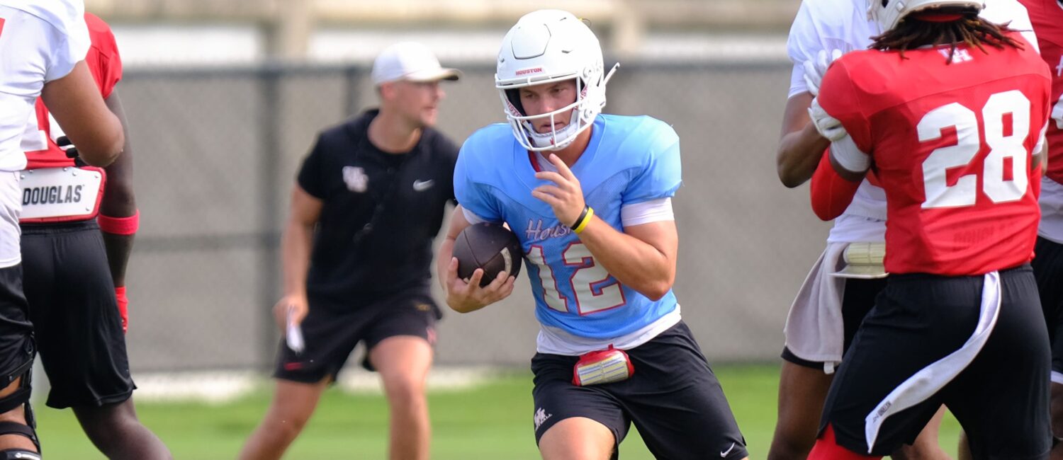 University of Houston true freshman quarterback Austin Carlisle brings plenty of speed — and a team-first approach. (Photo by F. Carter Smith)