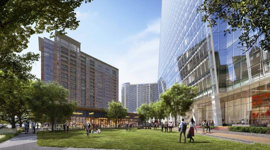 Upon opening, 23Springs is already 63 percent leased, having readily attracted leading companies like Sidley Austin LLP, Savills, and Bank OZK, which provided construction financing. (Courtesy GFF)