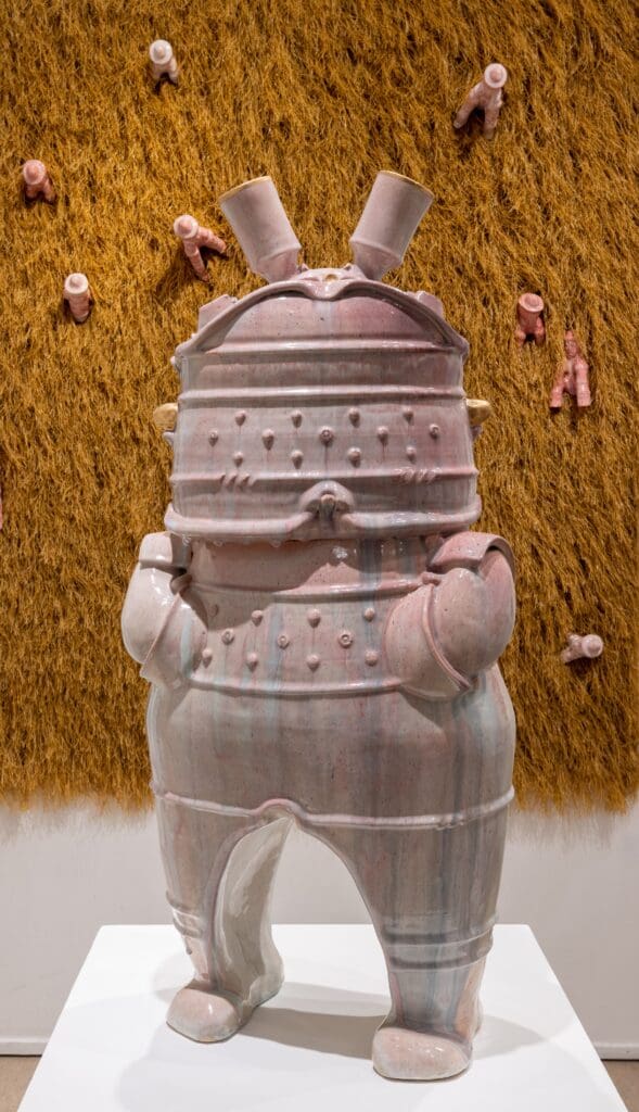 Hayun Surl's "Guardian 11," 2025, at Hooks-Epstein Galleries (Photo by Alex Barber)