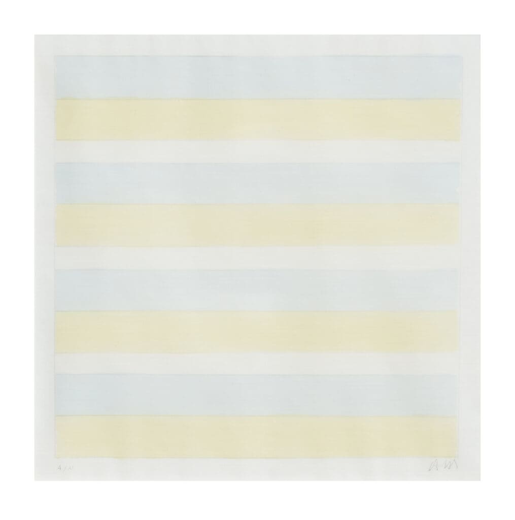 Agnes Martin's "Untitled," 1997, at Josh Pazda Hiram Butler
