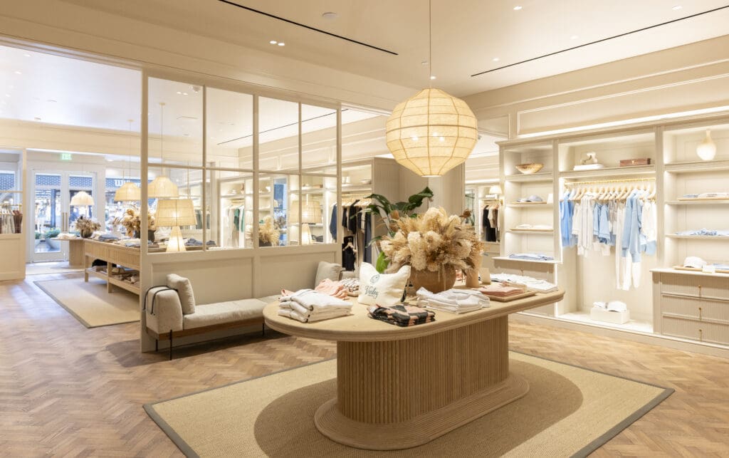 The 3,000-square-foot store showcases the brand's signature aesthetic, which they describe as "calm, contemporary, and quietly confident." (Photo by Varley)