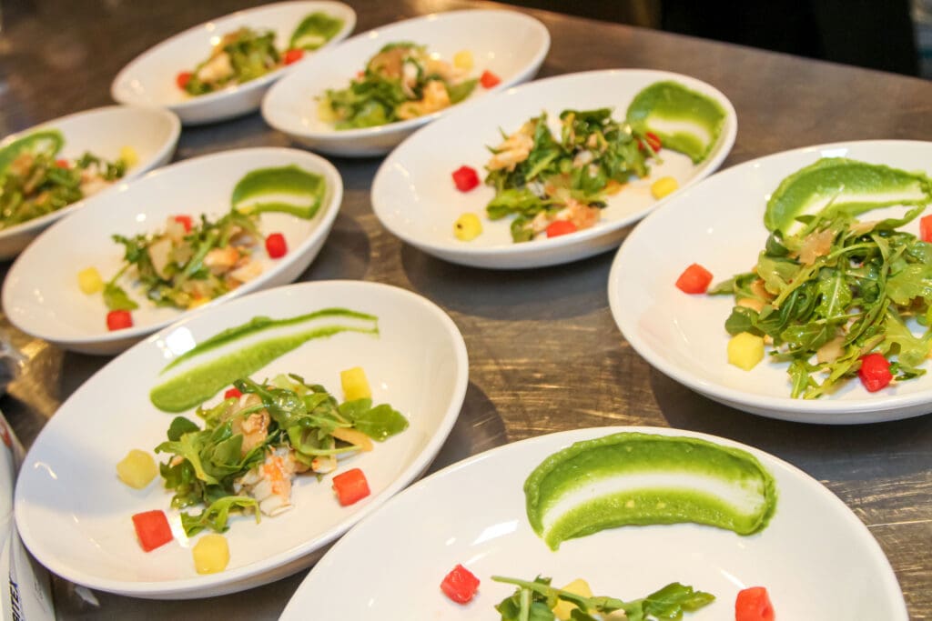 Oak Grilled King Crab, Watermelon, Avocado, Pickled Watermelon Rind and Arugula is one of the dishes Tristen Epps cooks up. (Photo by Charles Dante)