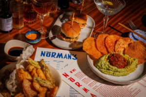 Fritto Misto, BBQ Pork Cheek Sliders, Edamame Hummus