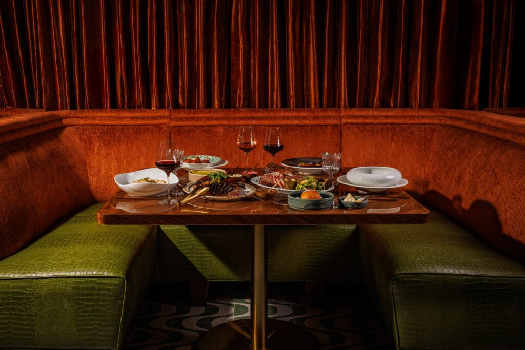 Booths at The Mont invites guests to settle in and enjoy the restaurant’s refined yet comfortable atmosphere. (Photo by Samantha Marie Photography)