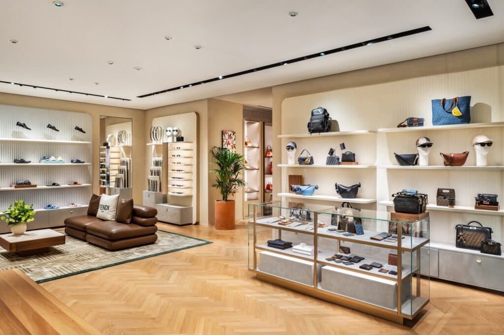 The expanded Fendi boutique has room for a full men's collection.