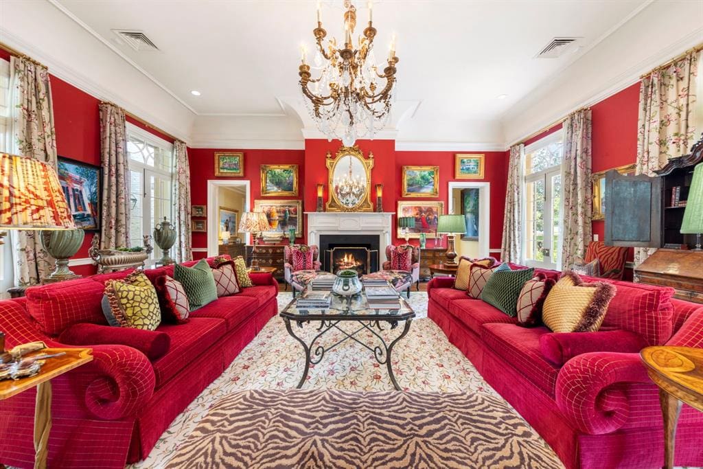 A statement chandelier is the perfect accent for formal gatherings. 