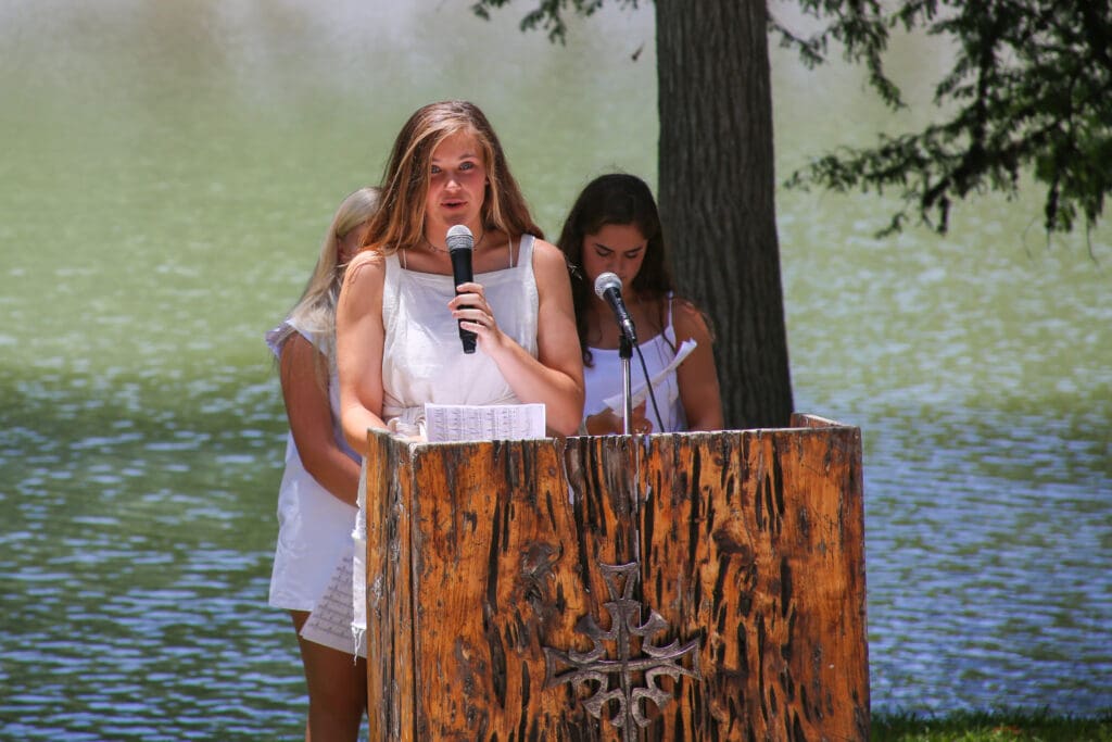 Annabel Dwyer spends her summers, including her 2018 visit where she is shown here, in the company of the Guadalupe River and friends. (Courtesy)