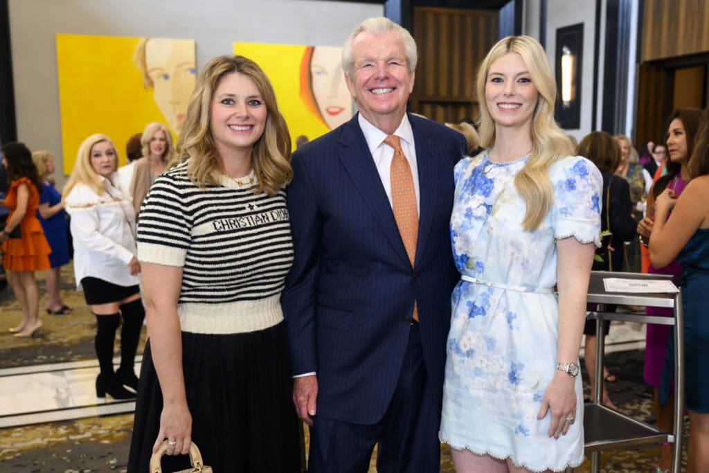Christine Falgout Gutknect, Gregg Falgout, Kimberly Scheele at the PaperCity Philanthropy in Fashion Best Dressed Luncheon (Photo by Michelle Watson, catchlightgroup.com)