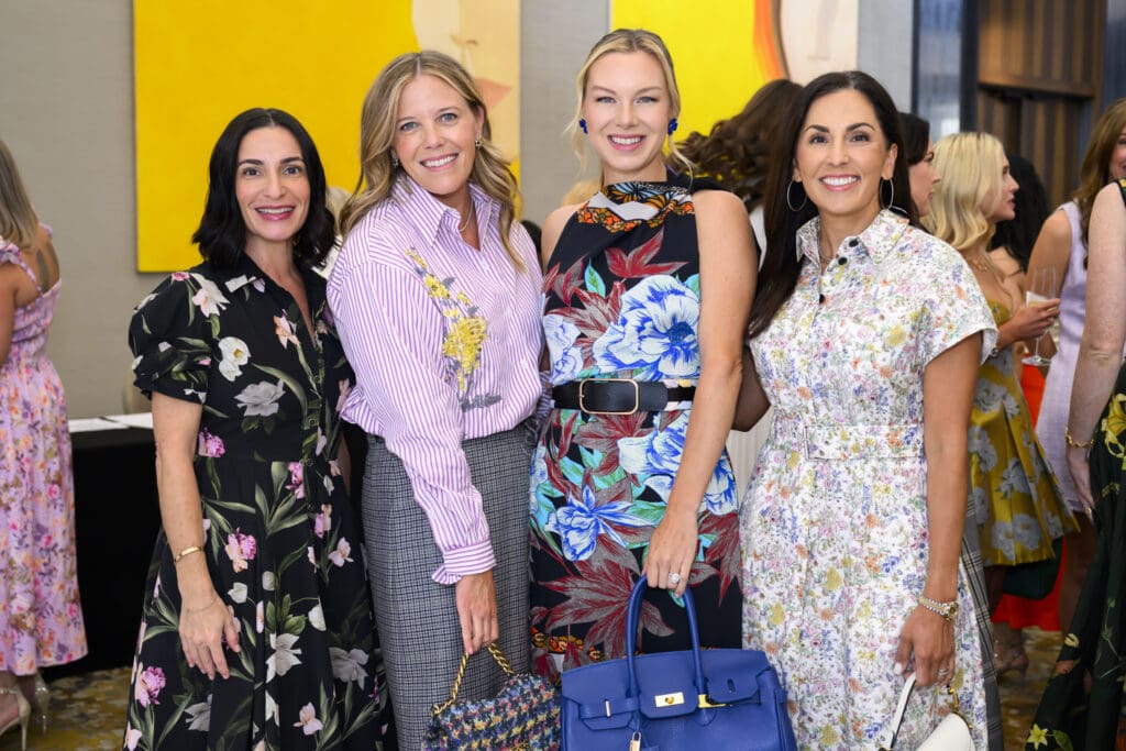 Candace Thomas, Melissa Sugulas, Audrey White, Julie Longoria Chen at the PaperCity Philanthropy in Fashion Best Dressed Luncheon (Photo by Michelle Watson, catchlightgroup.com)