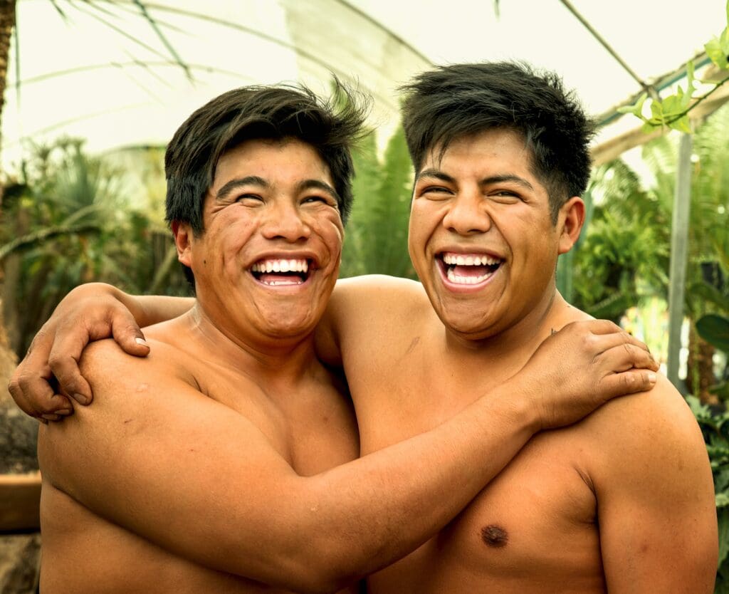 Laura Wilson's "Omar and Julio Cesar, Brothers, Puebla, Puebla," 2024, at Meadows Museum, SMU (© Laura Wilson)