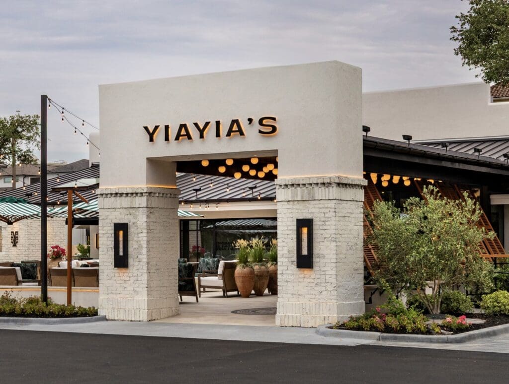 Yiayia's Greek Kitchen delivers an updated approach to the design most often associated with Greek dining. (Photo by Claudia Casbarian)