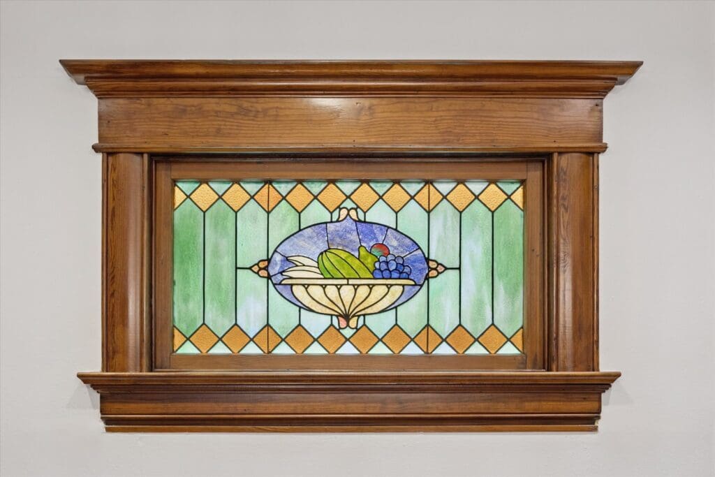 Stained glasswork provide insights to the past.  (Photo by TK08-Heights 1011 IMG 208)