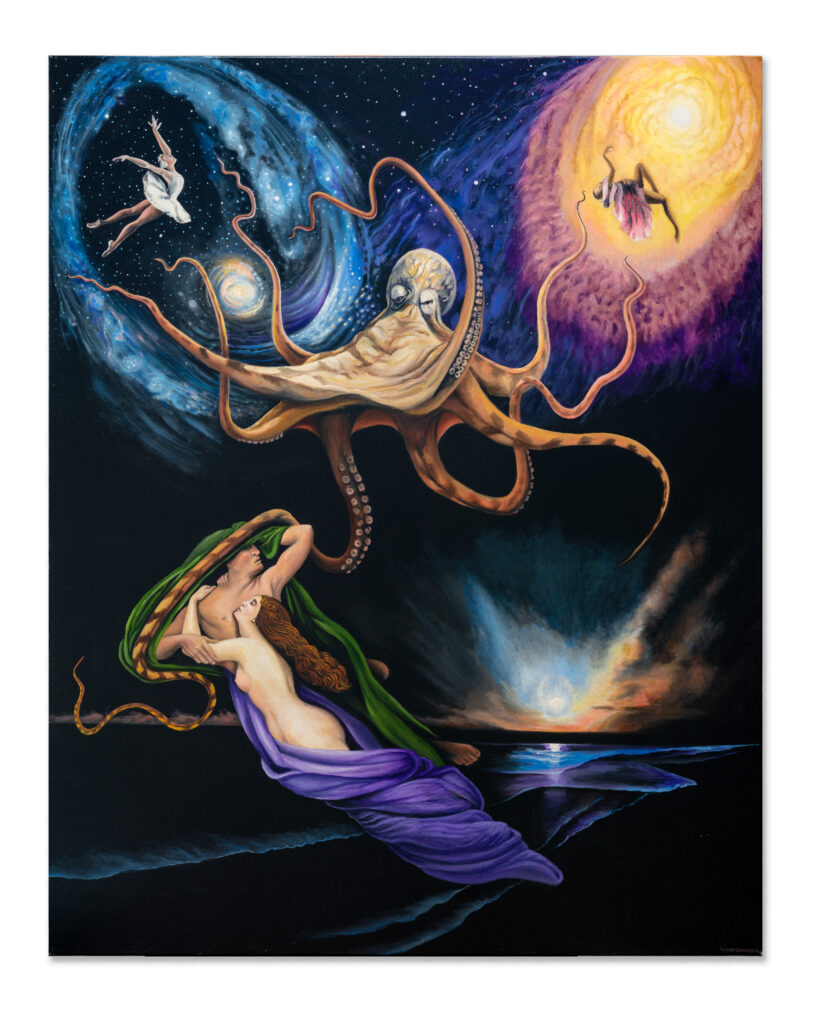 Lynn Randolph's "Choreographer," 2020, at Kirk Hopper Fine Art  