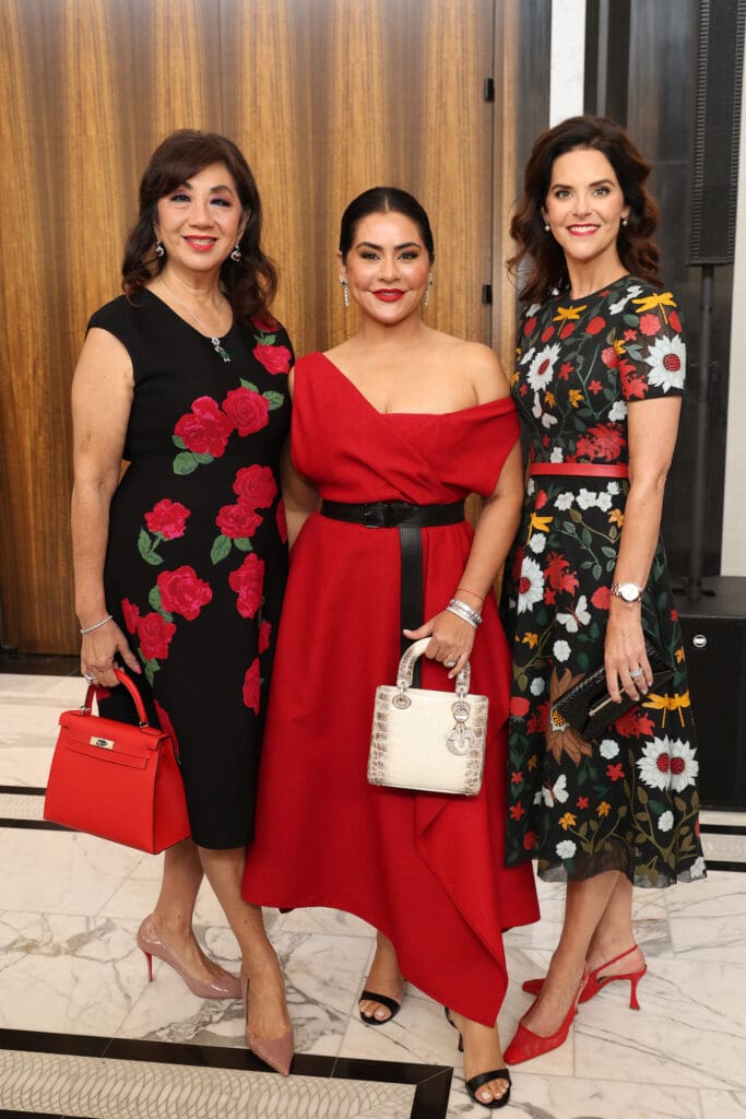 Dr. Alice Mao Bram, Elia Gabbinelli, Ann Ayre at the PaperCity Philanthropy in Fashion Best Dressed Luncheon (Photo by Priscilla Dickson)