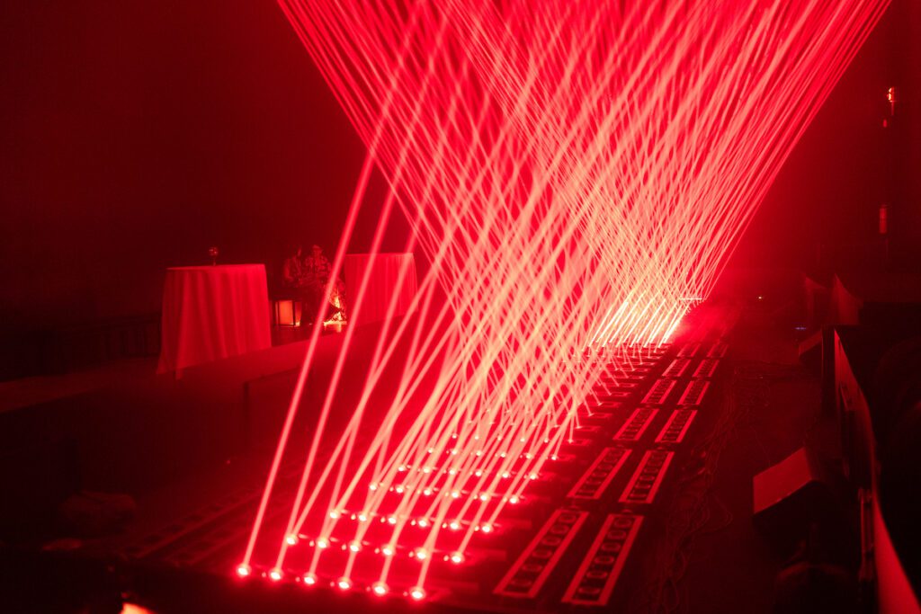 The Artechouse laser exhibit lights up the ROCO gala. (Photo by Daniel Ortiz)