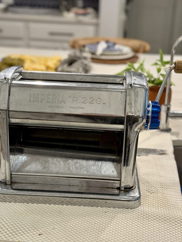 Nonna Elda's 35 year old pasta sheeter, the Imperia R220, is among the most popular for chefs around the world. (Photo by Sherri Segari)