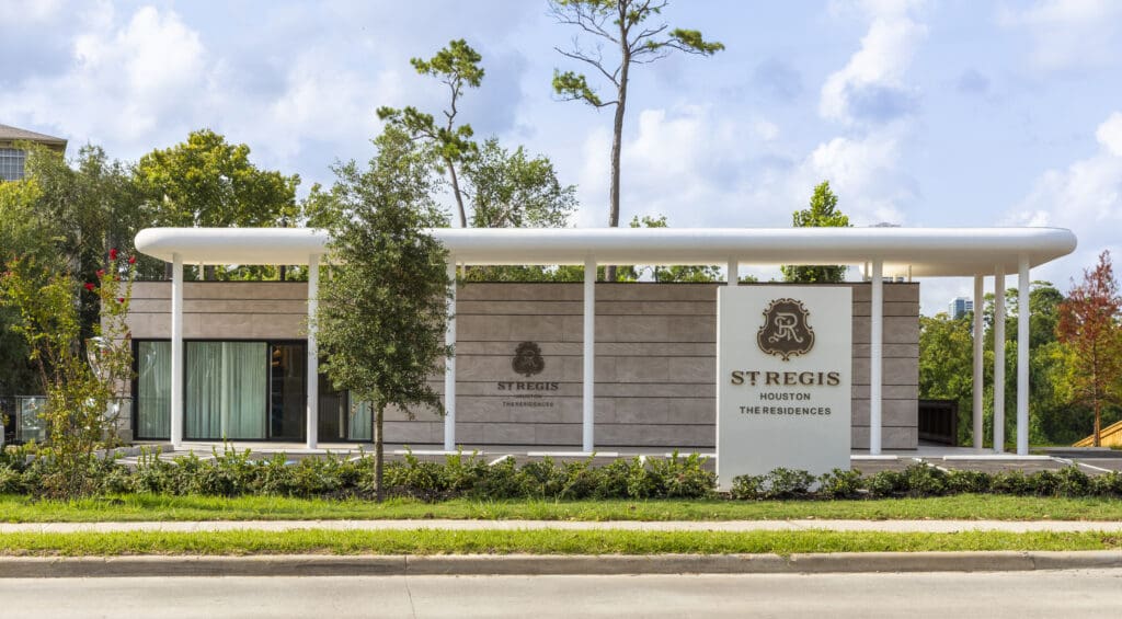 6 – Sales Gallery exterior view; photo courtesy of The St. Regis Residences, Houston